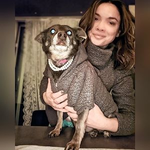 Twin Set Express Metallic Sherpa Puff Sleeve Moto Jacket 💃S & 🐕M dog mom